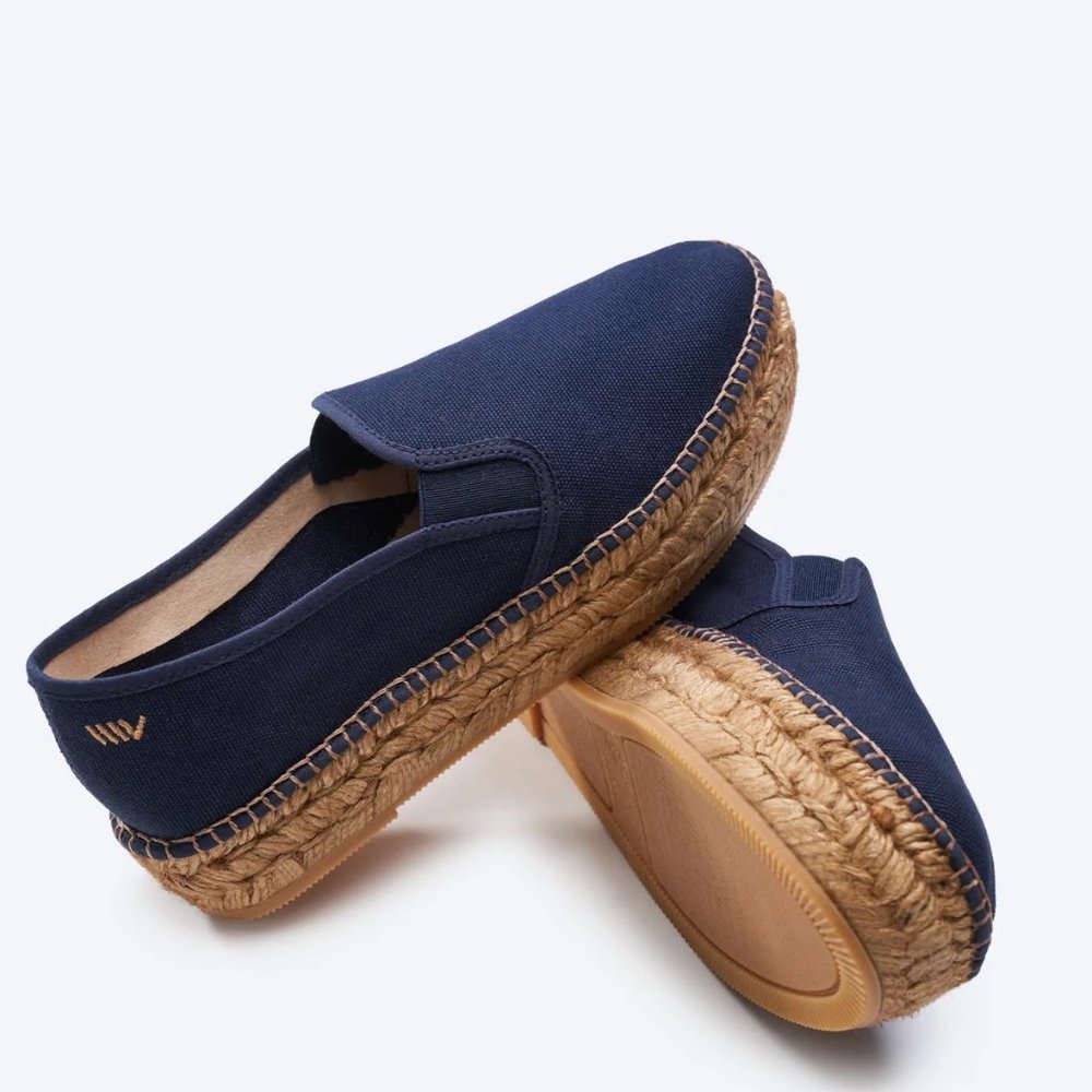 Viscata Castell Canvas Platform Espadrilles - Navy, EUR Size 38 (US 7)
